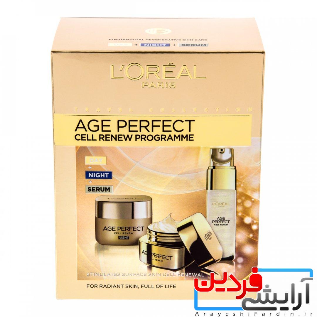 travel-collection-age-perfect-cell-renew-programme_1 پک سه عددی کرم روز ، شب و سرم L’Oreal Paris Age Perfect Cell Renew - Image 2