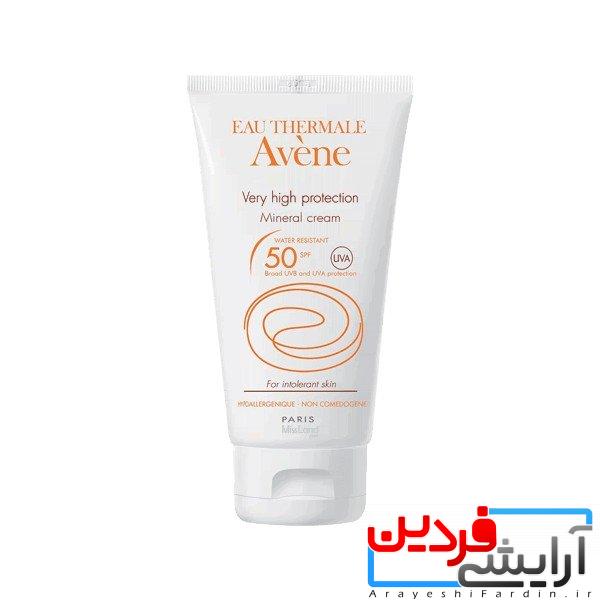 0015337_avene-high-protection-mineral-cream-1-600x600 کرم ضد آفتاب اون مدل Mineral spf50 مناسب پوست حساس حجم 50 میل - Image 3