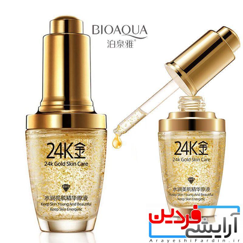 278f576d84dda425fc1b7e6ae1a300ca سرم ضد پیری اسید هیالورونیک پوست صورت کلاژن BIOAQUA 24K Gold Essence - Image 2