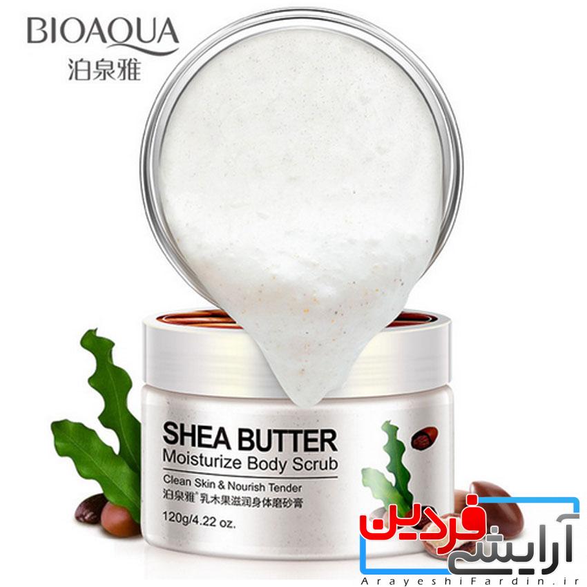 BIOAQUA-Shea-Butter-3 اسکراب لایه بردار و پاکسازی صورت فندق بیواکوا scrub bioaqua - Image 1