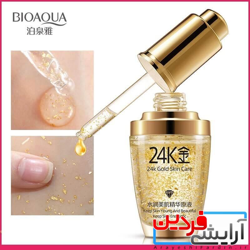 e332bac42e808db4c6228158222f07ce سرم ضد پیری اسید هیالورونیک پوست صورت کلاژن BIOAQUA 24K Gold Essence - Image 5