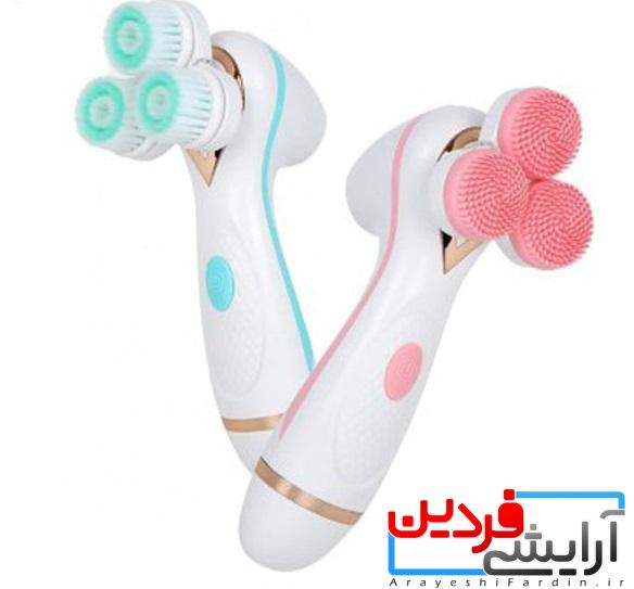 Face-brush-with-Moehair-3-function-face-wash-brush فیس براش سه کاره موهایر moehair - Image 1