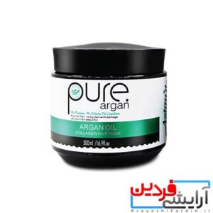 ماسک مو pure حاوی کلاژن و روغن آرگان حجم 500 میلیلیتر