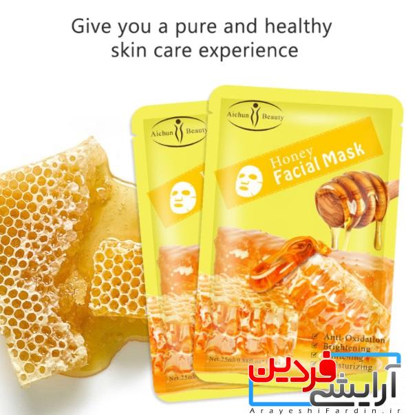 c790dc1b27641310ae399a7d7733f502  ماسک ورقه ای نقابی عسل آیچون بیوتی aichun beauty honey facial maskپک 10 تایی - Image 3