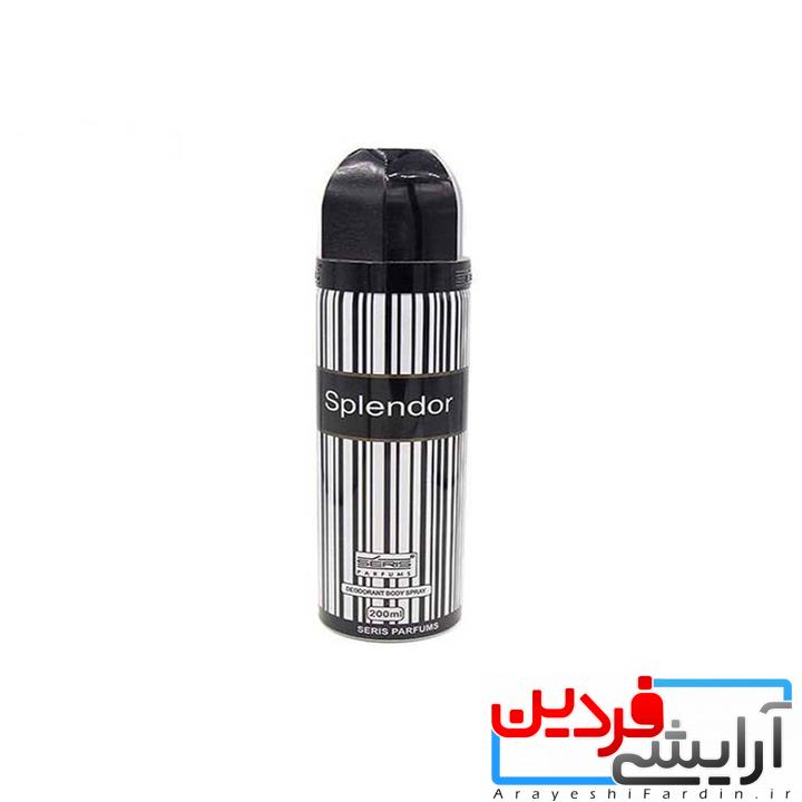 z1eve1lr اسپری اسپلندور مردانه Splendor مشکی – حجم 200 میل - Image 1