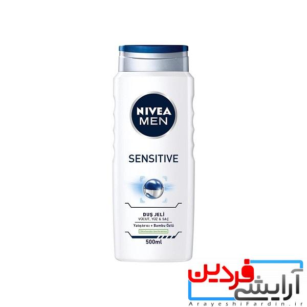 شامپو شامپو سر و بدن مردانه نیوا Nivea مدل SENSITIVE حجم 500 میل - Image 1