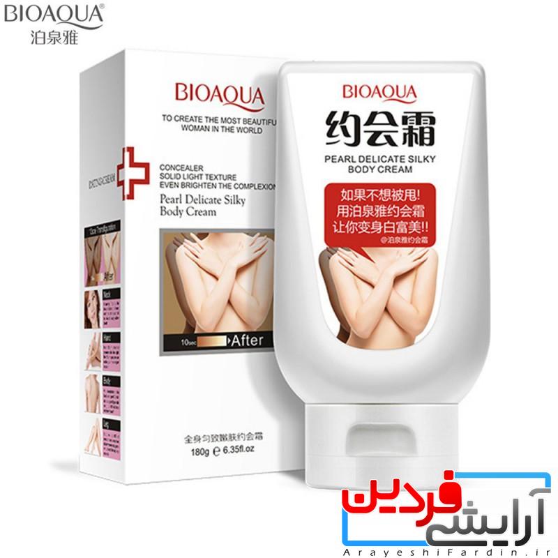 سفید-کننده-بدن-بیوآکوا-bioaqua-pearl-delicate-silky-body-cream کرم سفیدکننده بدن بیوآکوا - Image 1