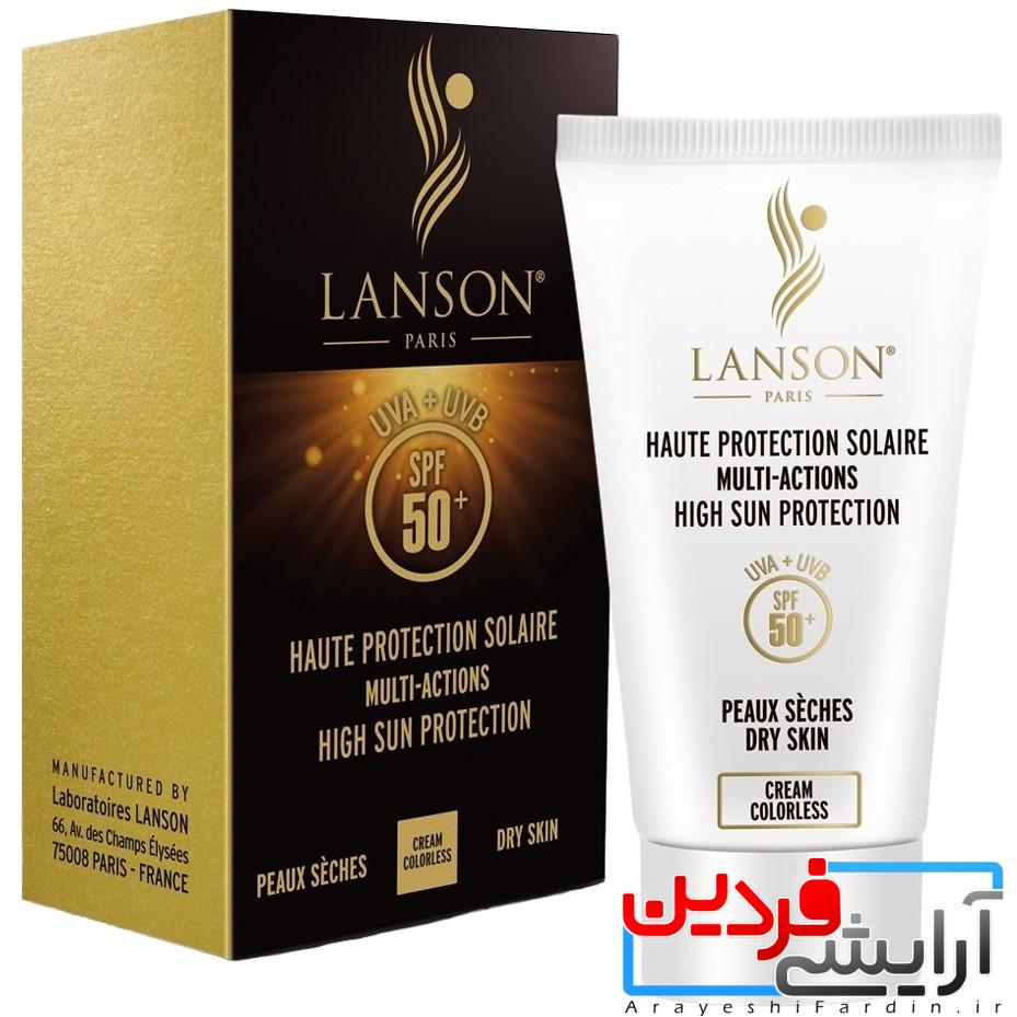 lanson-suncreen-colorless-dry-skin کرم ضد آفتاب بیرنگ پوست خشک SPF 50 لانسون 40ml - Image 1