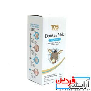 کرم سفید کننده شیر الاغ حجم 150 میلی لیتر برند TVO