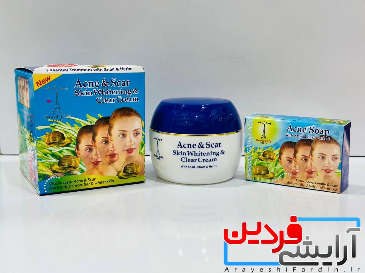 9af1727e-668d-496d-9299-949ea843e41b کرم حلزون و صابون سفید کننده و ضد جوش - Image 1