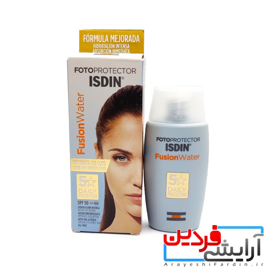 IMG_8642 ضد آفتاب پنج ستاره بی رنگ فیوژن واتر SPF50 ایزدین - Image 1