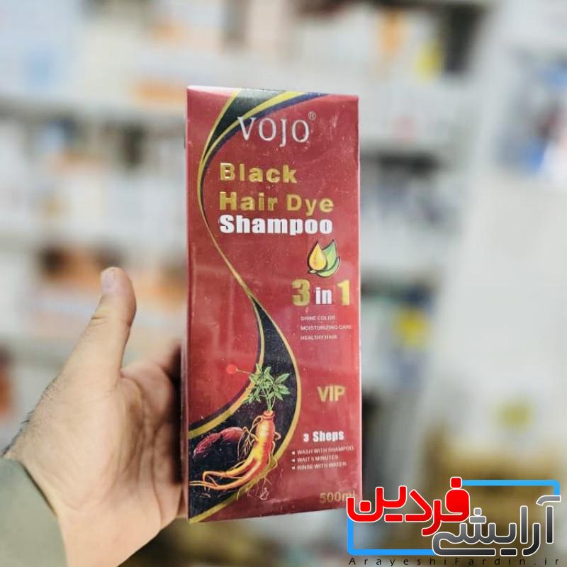 40c72b49-07ab-4be2-99aa-e620d00aa370 شامپو رنگ مو مشکی VOJO Black Hair Dye Shampoo 3 in 1 - Image 4