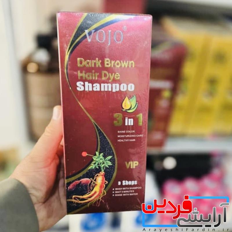 412df756-ae47-45f7-b57c-2bf28aad6187 شامپو رنگ مو قهوهای تیره VOJO 3 in 1 - Image 2